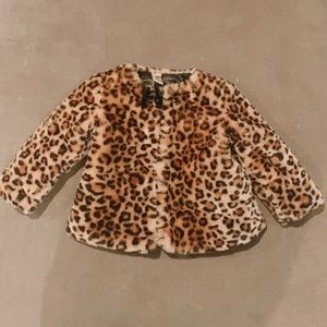 Little Me, cheetah faux fur coat baby